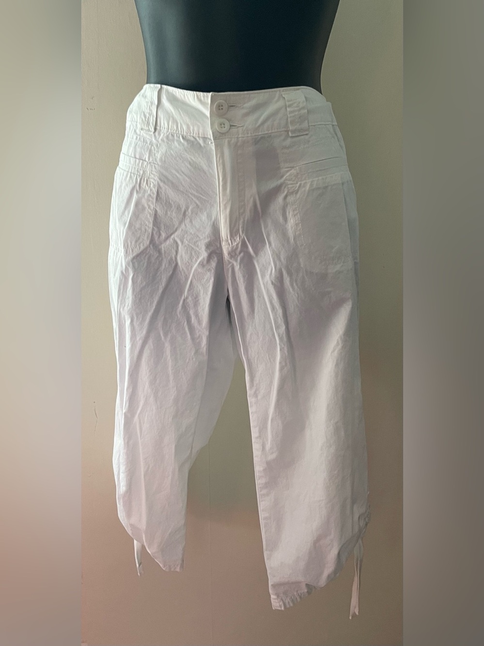 Denver Hayes White Cotton Capri Pants Size 10